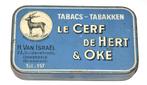 blik tabak Van Israel Onkerzeele Grammont le Cerf de Hert 1, Overige merken, Gebruikt, Overige, Ophalen of Verzenden