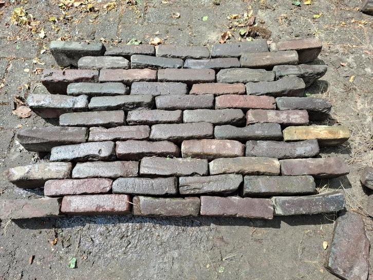 Echte oude gebakken waaltjes 23m2 op pallets!, Tuin en Terras, Tegels en Klinkers, Gebruikt, Klinkers, Natuursteen, 10 m² of meer