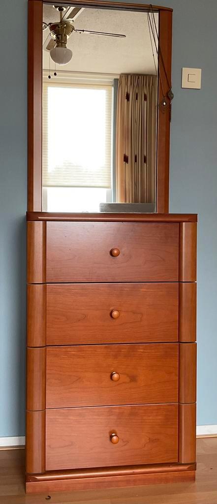 Set van2x Massief kersen ladekasten met losse spiegel, Huis en Inrichting, Kasten | Ladekasten, Gebruikt, Minder dan 100 cm, 50 tot 100 cm