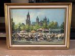 Schilderij van de Vrijthof in Maastricht, Antiek en Kunst, Kunst | Schilderijen | Klassiek, Ophalen of Verzenden
