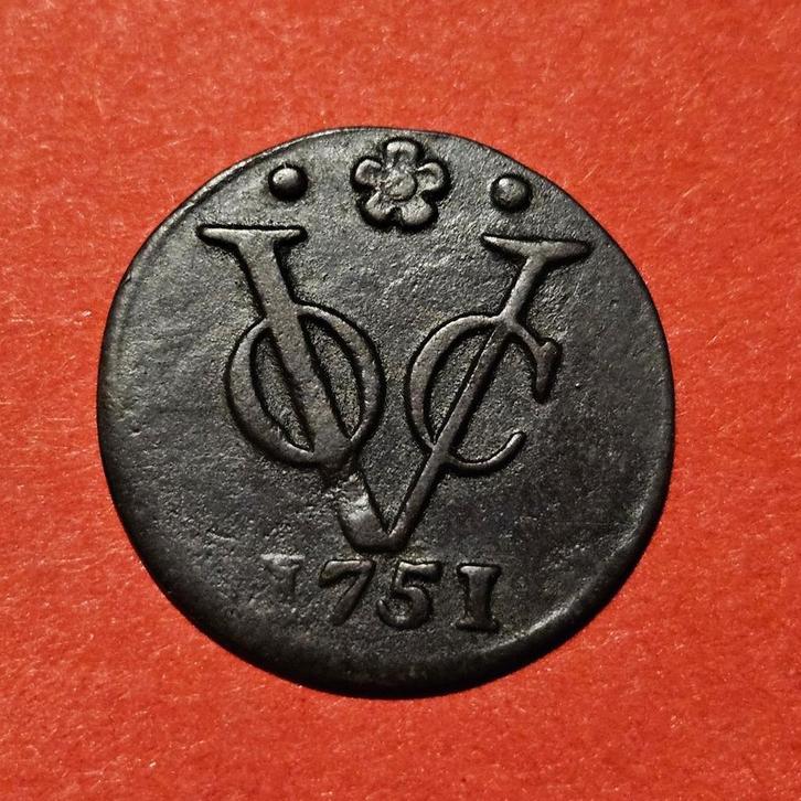 VOC Duit Holland 1751 - Mooie Oude Munt, Postzegels en Munten, Munten | Nederland, Losse munt, Overige waardes, Vóór koninkrijk