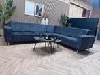 ZGAN Velvet Velours Hoekbank - Midnight Blue - 293 x 251, Huis en Inrichting, Banken | Bankstellen, Ophalen, 250 tot 300 cm, -