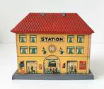 Antiek Johann Dister Blikken Trein Station made in Germany, Antiek en Kunst, Verzenden