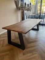 Eettafel massief eiken boomstamblad, Huis en Inrichting, Tafels | Eettafels, Ophalen, 200 cm of meer, 50 tot 100 cm, Zo goed als nieuw