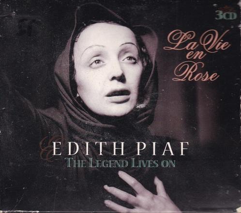 EDITH PIAF - THE LEGEND LIVES ON - La Vie en rose 3cd  box, Cd's en Dvd's, Cd's | Franstalig, Zo goed als nieuw, Ophalen of Verzenden