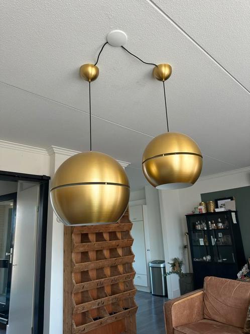 Qazqa retro goud slice 50cm en 2x 40cm, Huis en Inrichting, Lampen | Hanglampen, Zo goed als nieuw, Minder dan 50 cm, Ophalen