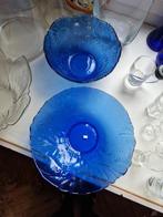 Mooie Blauwe Schalen, Glas, Schaal, Rond, Ophalen of Verzenden