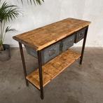 Industrieel dressoir, werkbank, toonbank, keuken werktafel, Ophalen, Zo goed als nieuw, 25 tot 50 cm, Rechthoekig