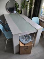 Eettafel met glazen middengedeelte, Ophalen, Gebruikt, 200 cm of meer, 50 tot 100 cm