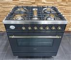 🔥Luxe Boretti Fornuis 80cm antraciet + messing 5 pits, Witgoed en Apparatuur, Fornuizen, 60 cm of meer, Ophalen of Verzenden
