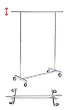 NIEUW! Vouwrek B100 x H118-190 cm Chroom, Ophalen, Met wielen, Nieuw