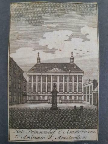 R13 / Prinsenhof te Amsterdam Unieke gravure 18e eeuw beschikbaar voor biedingen