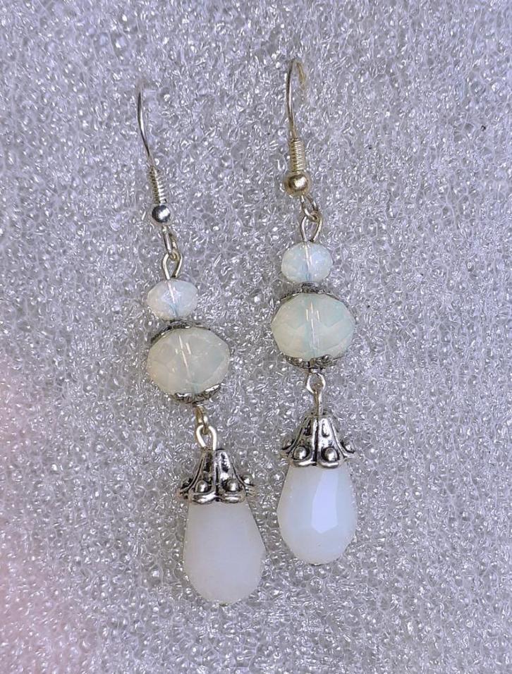 oorbellen hangers zilver met opaliet, Sieraden, Tassen en Uiterlijk, Oorbellen, Nieuw, Hangers, Zilver, Zilver, Verzenden