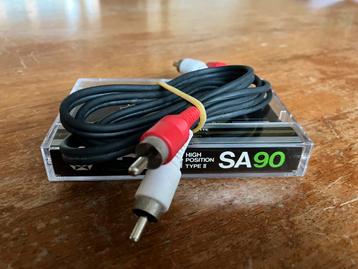 Stereo interlinks zwart 100cm – Vintage OEM - jaren tachtig  beschikbaar voor biedingen