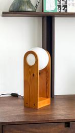 Vintage pine side lamp, Ophalen of Verzenden, Zo goed als nieuw, Vintage