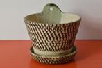 Grote retro vintage berkenbast hang bloempot / plantenhanger, Ophalen of Verzenden