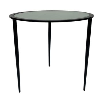 Vintage bijzettafel jaren 80 metaal en glas design beschikbaar voor biedingen