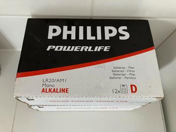 Philips Powerlife LR20/AMI Mono Alkaline D Batterijen Sets beschikbaar voor biedingen