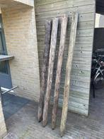 Ronde houten palen,4 stuks 195 cm lang ,diameter circa 10cm, Tuin en Terras, Palen, Balken en Planken, Gebruikt, Palen, Ophalen