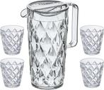 NIEUW Koziol Crystal Karaf - 1,6 L - met 4 glazen, Huis en Inrichting, Keuken | Servies, Nieuw, Ophalen of Verzenden, Overige stijlen