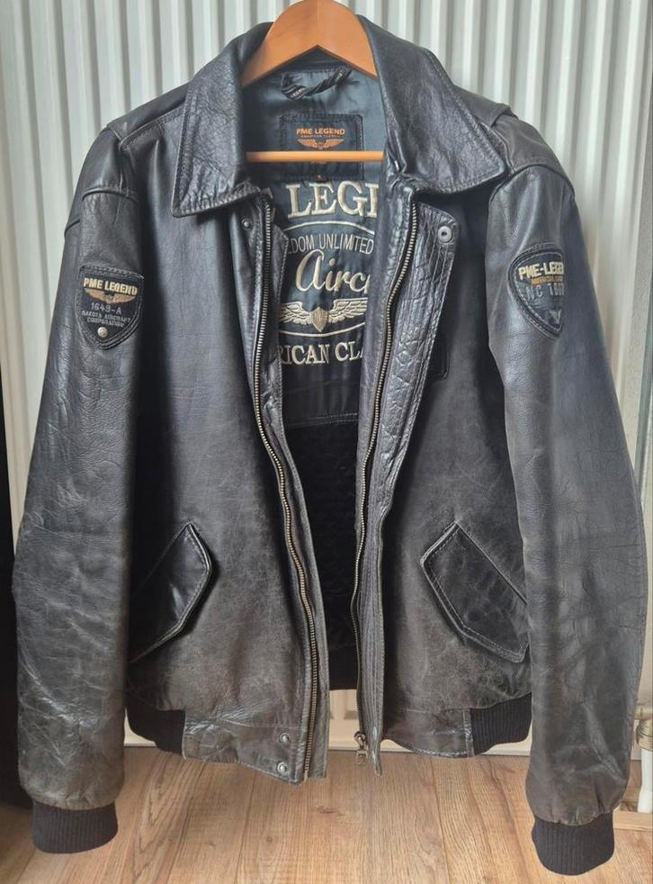 PME Legend Leren Jas - Stoere Vintage Look, Kleding | Heren, Jassen | Zomer, Gedragen, Maat 52/54 (L), Bruin, Ophalen of Verzenden