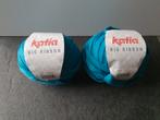 2 turquoise bollen garen van Katia Big Ribbon Color 22., Hobby en Vrije tijd, Breien en Haken, Nieuw, Wol of Garen, Ophalen of Verzenden