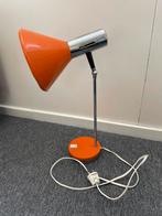 Vintage oranje jaren 70 bureaulamp, Huis en Inrichting, Lampen | Vloerlampen, Ophalen of Verzenden, Gebruikt, Metaal, Minder dan 100 cm