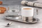 2  Zwilling Auerhahn design rvs espresso kop en schotel, Huis en Inrichting, Ophalen of Verzenden, Overige materialen, Overige stijlen