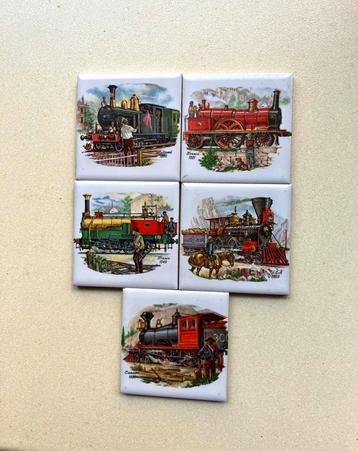 Vintage mini tegeltjes met historische afbeeldingen vervoer beschikbaar voor biedingen