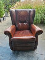Leren fauteuil, Huis en Inrichting, Fauteuils, Gebruikt, Ophalen of Verzenden, 50 tot 75 cm, Leer