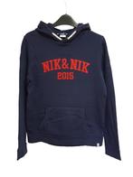 Gave donker blauwe NIK & NIK hooded sweater maat 14/164., Verzenden, Trui of Vest, Nik&Nik, Zo goed als nieuw