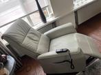 Elektrische relax fauteuil grijs leer, Huis en Inrichting, Fauteuils, Ophalen, Zo goed als nieuw, 50 tot 75 cm, Leer