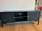 Wauw Tv-meubel 115x30x46 cm massief mangohout zwart ZGAN, Ophalen, Zo goed als nieuw