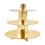 Gold Scallop Edge 3-laags Taartstandaard, Ophalen of Verzenden, Nieuw, Overige