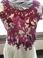 Bollywood jurk met pailletten, borduursel, sjaal en broek, Ophalen of Verzenden, Zo goed als nieuw, Maat 38/40 (M), Wit