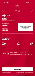 2 kaartjes ajax Nec, Tickets en Kaartjes, Twee personen, Maart