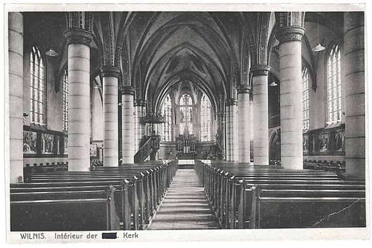 964561	Wilnis	Utr interieur	Kerk	jr 50	Gelopen met postzegel, Verzamelen, Ansichtkaarten | Nederland, Gelopen, Utrecht, 1940 tot 1960