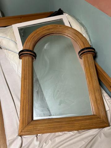 Spiegel rotan hout look, groot beschikbaar voor biedingen