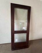Hardhout voordeur met glas, 80 tot 100 cm, Ophalen of Verzenden, 200 tot 215 cm, Glas