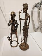 Twee African Art (Benin en Congo) bronzen beelden, Antiek en Kunst, Ophalen of Verzenden