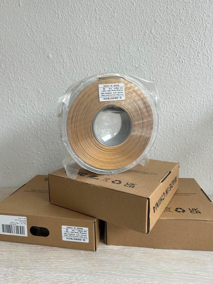 PLA Silk dubbele kleur goud- zwart 1kg filament 1,75mm, Computers en Software, 3D-printerbenodigheden, Nieuw, Ophalen of Verzenden
