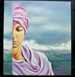 Marijke Venghaus 2012 – Lila Lady, olie schilderij, 100x90cm, Ophalen