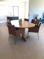 4 leren stoelen, Huis en Inrichting, Ophalen, Zo goed als nieuw