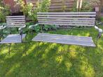 Antieke Franse tuinstoelen + bank, Gebruikt, Hout, Ophalen