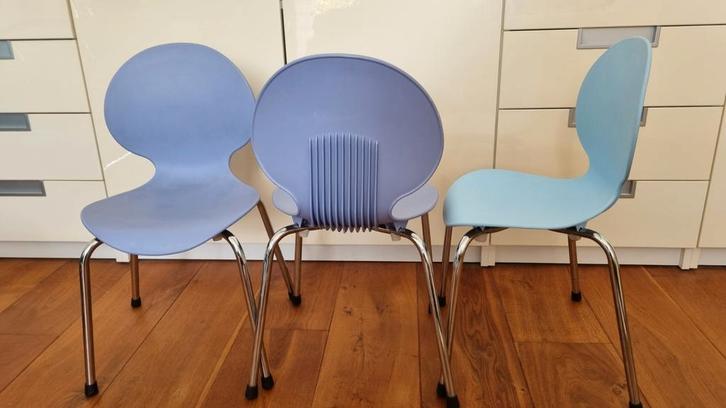 Kinderdesignstoelen - Galvano Tecnica Italiaans design, Huis en Inrichting, Stoelen, Gebruikt, Drie, Kunststof, Metaal, Overige kleuren