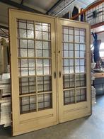 Set schuif / en-suite deuren met glas in lood 213x176cm., Ophalen of Verzenden