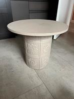 Zelfgemaakte salontafel met bloemen, taupe kleur, Ophalen, Zo goed als nieuw, Rechthoekig, 75 cm of meer