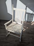 Witte, houten schommelstoel, Huis en Inrichting, Stoelen, Ophalen, Gebruikt, Wit, Eén