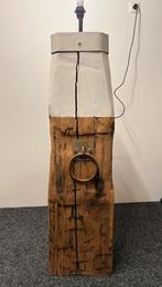 Meerpaallamp 120cm, Huis en Inrichting, Lampen | Vloerlampen, Ophalen, Gebruikt, Hout, 100 tot 150 cm