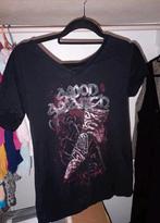 Zwart T-shirt met Print - Maat L/XL, Zwart, Maat 42/44 (L), Ophalen of Verzenden, Onbekend
